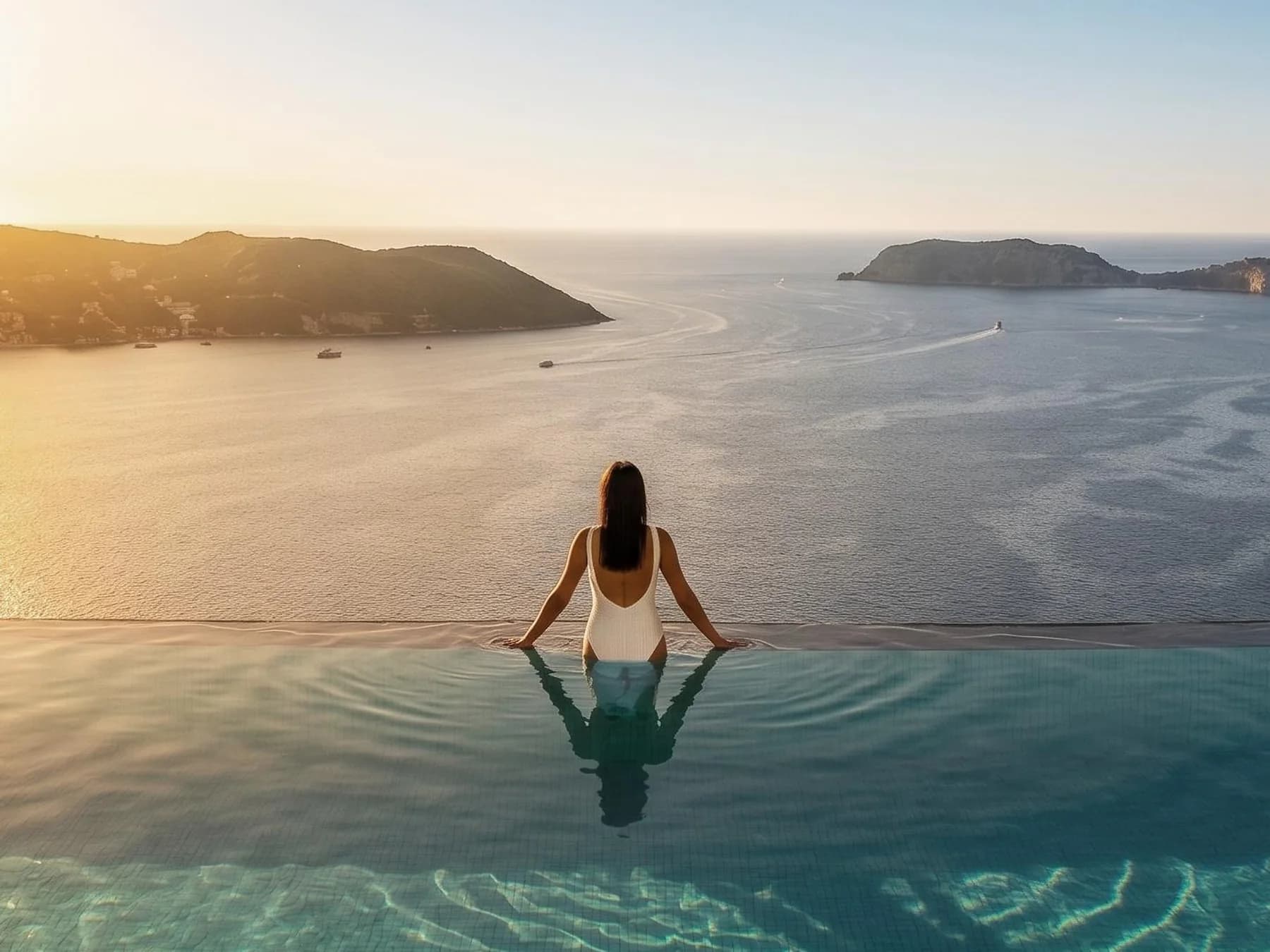 Infinity pool overlooking the Adriatic coast at Boka View